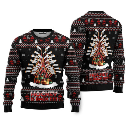 Hockey Is Back Ugly Christmas Sweater - WeCustomit