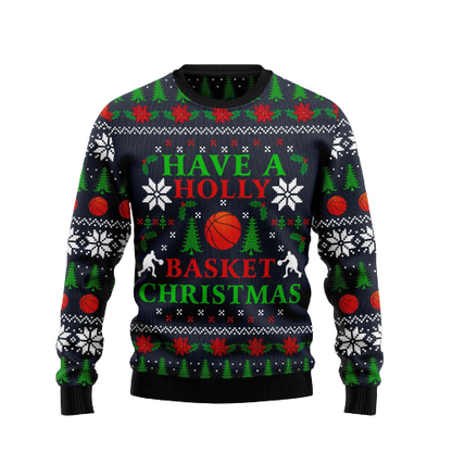 Basketball Christmas Ugly Christmas Sweater For Men & Women Christmas Gift Sweater US1335 - WeCustomit