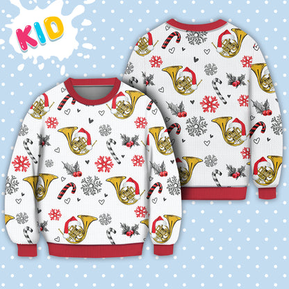Horn Christmas Pattern Sweater Christmas Knitted Print Sweatshirt - Best Gift For Christmas, Noel - WeCustomit