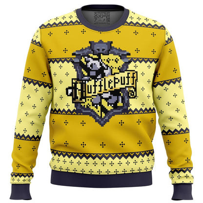 Hufflepuff Yellow Logo Ugly Christmas Sweater For Men & Women Christmas Gift Sweater US4219 - WeCustomit