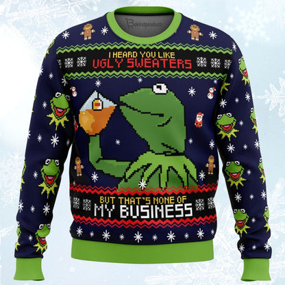 Kermit the Frog Ugly Christmas Sweater For Men & Women Christmas Gift Sweater BH336 - WeCustomit