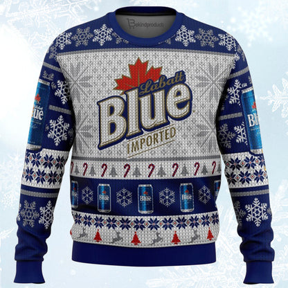 Labatt Blue Ugly Christmas Sweater For Men & Women Christmas Gift Sweater BH377 - WeCustomit