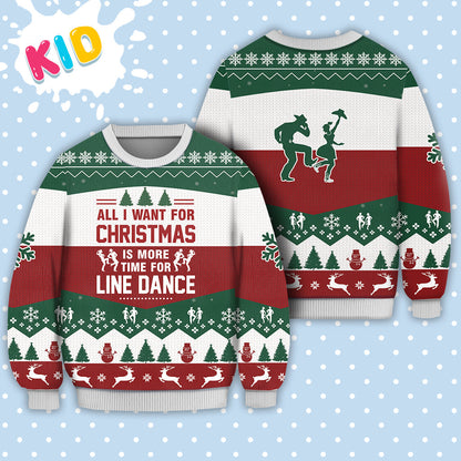 Line Dance All I Want For Christmas Sweater Christmas Knitted Print Sweatshirt - Best Gift For Christmas, Noel - Christmas Signature - WeCustomit