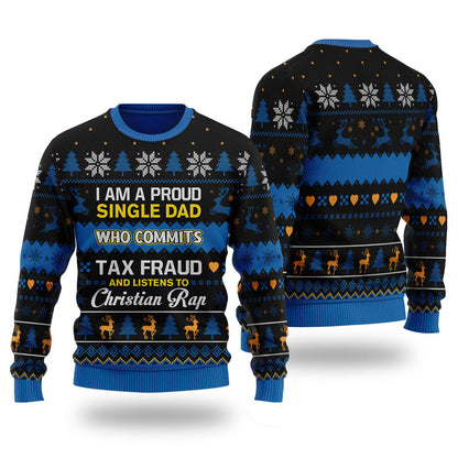 Single Dad Ugly Christmas Sweater For Men & Women Christmas Gift Sweater PT2006 - WeCustomit