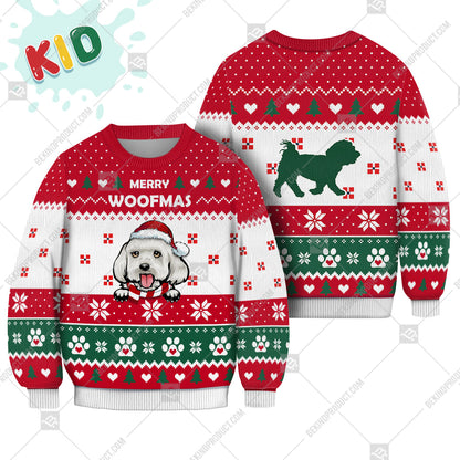 Maltese Dog Christmas Paw Heart Print Ugly Christmas Sweater Print Sweatshirt - Best Gift For Christmas, Noel - WeCustomit