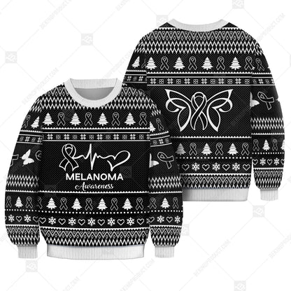 Melanoma Awareness Sweater Ugly Xmas Symbol Sweater Christmas Knitted Print Sweatshirt - Best Gift For Christmas, Noel - WeCustomit