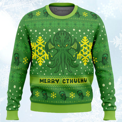 Merry-Cthulhu Ugly Christmas Sweater For Men & Women Christmas Gift Sweater PT495 - WeCustomit