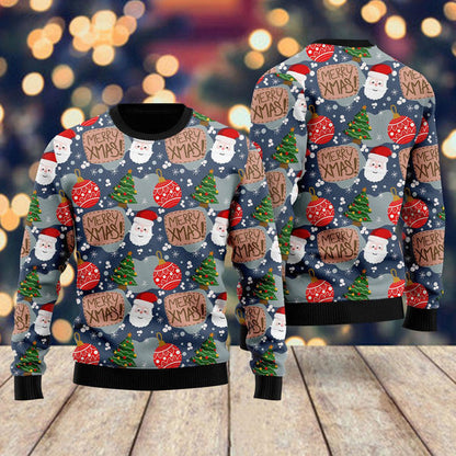 Merry Xmas Funny Santa Ugly Christmas Sweater For Men & Women Christmas Gift Sweater US2019 - WeCustomit