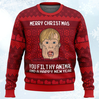 Merry Christmas Home Alone Ugly Christmas Sweater For Men & Women Christmas Gift Sweater PT223 - WeCustomit