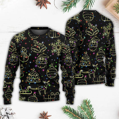 Neon Light Stary Amazing Night Ugly Christmas Sweater For Men & Women Christmas Gift Sweater US1235 - WeCustomit