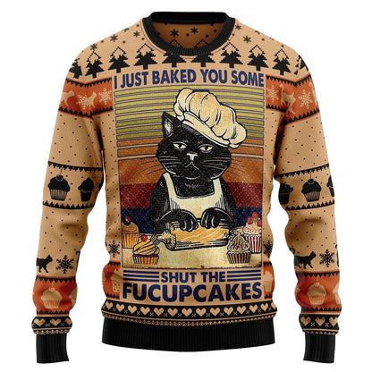 Shut The Fucupcakes Christmas Ugly Christmas Sweater For Men & Women Christmas Gift Sweater US3312 - WeCustomit