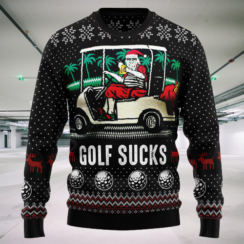 Golf Sucks Ugly Christmas Sweater For Men & Women Christmas Gift Sweater US14677 - WeCustomit