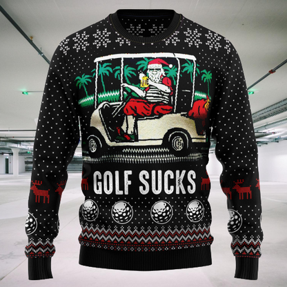 Golf Sucks Ugly Christmas Sweater For Men & Women Christmas Gift Sweater US14677 - WeCustomit