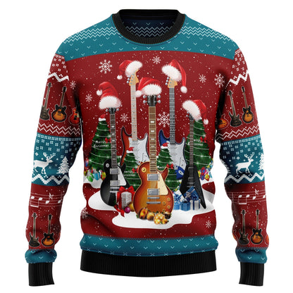 Guitar Christmas Ugly Christmas Sweater For Men & Women Christmas Gift Sweater US2455 - WeCustomit