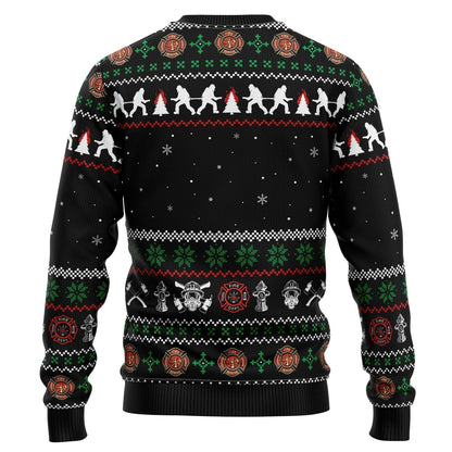 Santa Claus Firefighter Ugly Christmas Sweater For Men & Women Christmas Gift Sweater US3331 - WeCustomit