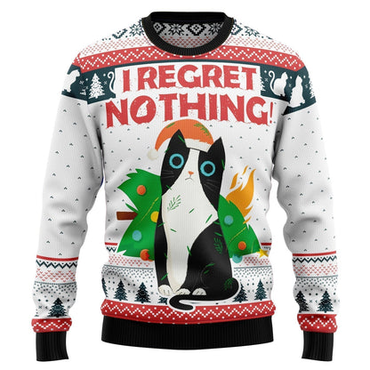 I Regret Nothing Cat Ugly Christmas Sweater For Men & Women Christmas Gift Sweater US2787 - WeCustomit