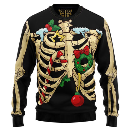 Skeleton Christmas Awesome Ugly Christmas Sweater For Men & Women Christmas Gift Sweater US3319 - WeCustomit