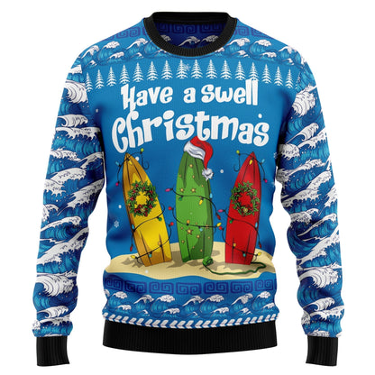 Surfer Swell Christmas Ugly Christmas Sweater For Men & Women Christmas Gift Sweater US3301 - WeCustomit