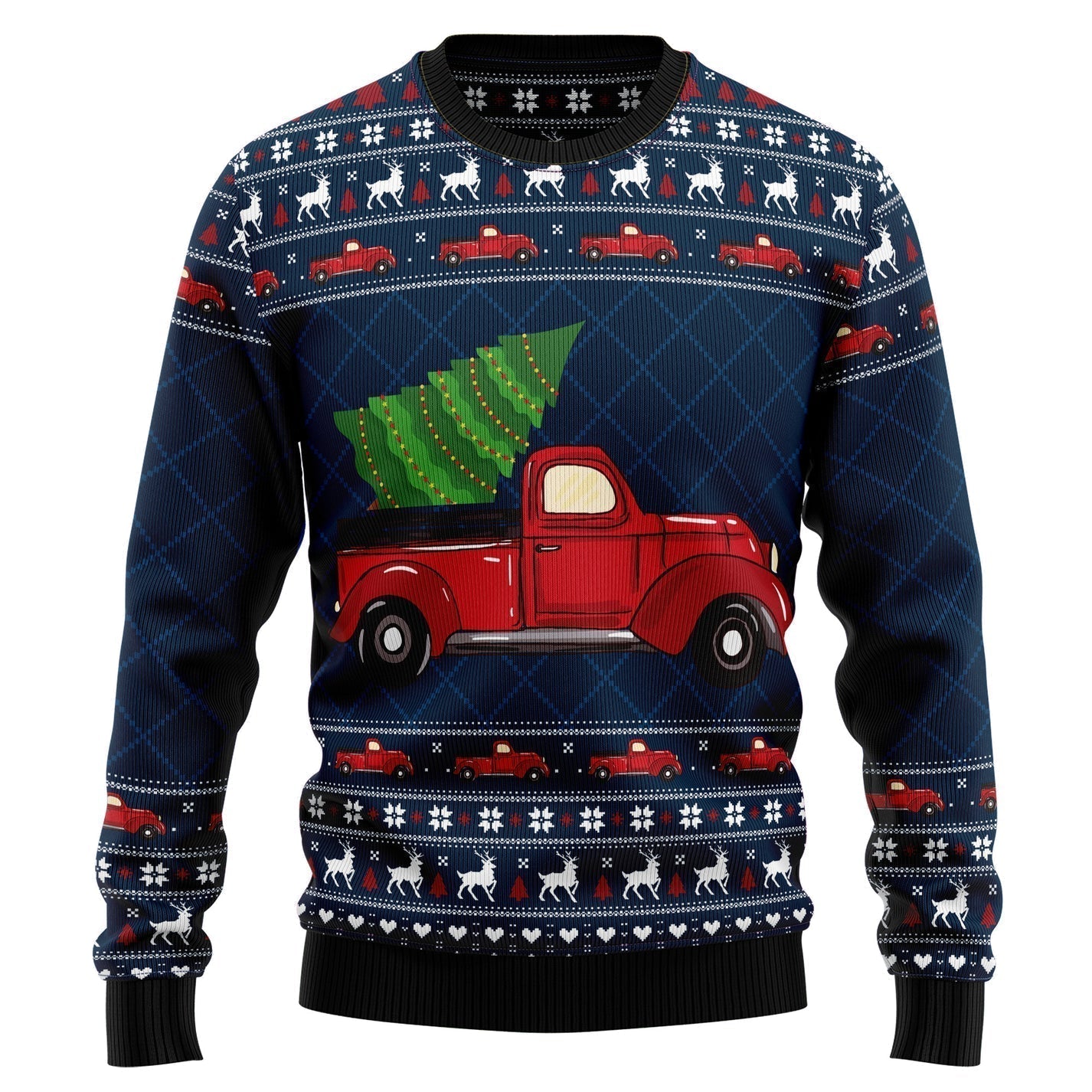 Vintage Red Truck Ugly Christmas Sweater For Men & Women Christmas Gift Sweater US2458 - WeCustomit