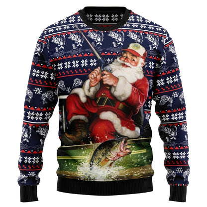 Santa Fishing Ugly Christmas Sweater For Men & Women Christmas Gift Sweater US14674 - WeCustomit