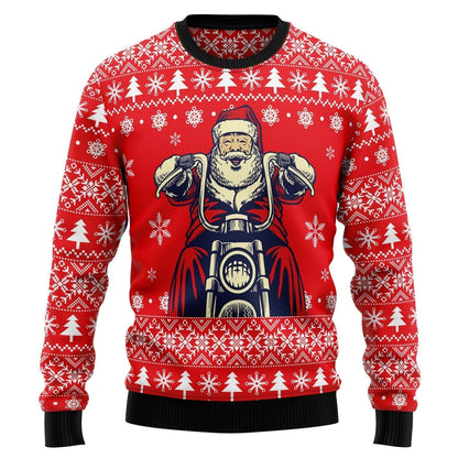 Santa Claus Ride A Motorcycle Ugly Christmas Sweater For Men & Women Christmas Gift Sweater US3593 - WeCustomit