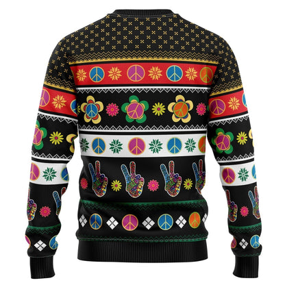 Hippie Peace Ugly Christmas Sweater For Men & Women Christmas Gift Sweater US3197 - WeCustomit