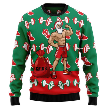 Santa Gym Ugly Christmas Sweater For Men & Women Christmas Gift Sweater US14675 - WeCustomit