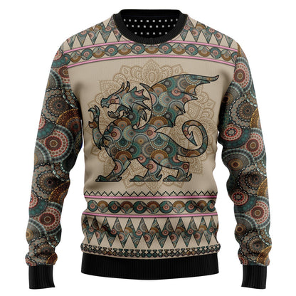 Dragon Mandala Ugly Christmas Sweater For Men & Women Christmas Gift Sweater US1485 - WeCustomit