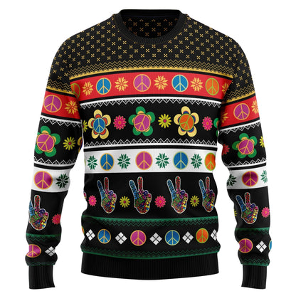 Hippie Peace Ugly Christmas Sweater For Men & Women Christmas Gift Sweater US3197 - WeCustomit