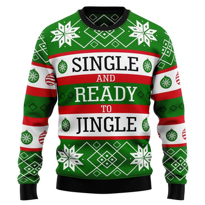 Single Ready To Jingle Ugly Christmas Sweater For Men & Women Christmas Gift Sweater US3308 - WeCustomit