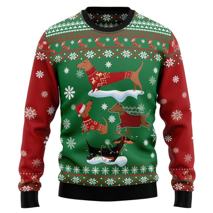Snow Day Ugly Christmas Sweater For Men & Women Christmas Gift Sweater US3202 - WeCustomit
