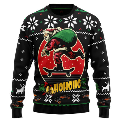 Santa Claus Skateboard Ugly Christmas Sweater For Men & Women Christmas Gift Sweater US2397 - WeCustomit