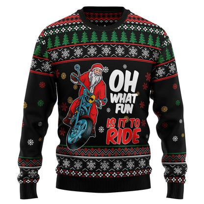 Santa And Motor Ugly Christmas Sweater For Men & Women Christmas Gift Sweater US3183 - WeCustomit