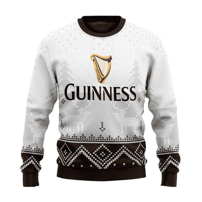 Personalized Guinness Winter Reindeer Ugly Sweater - WeCustomit