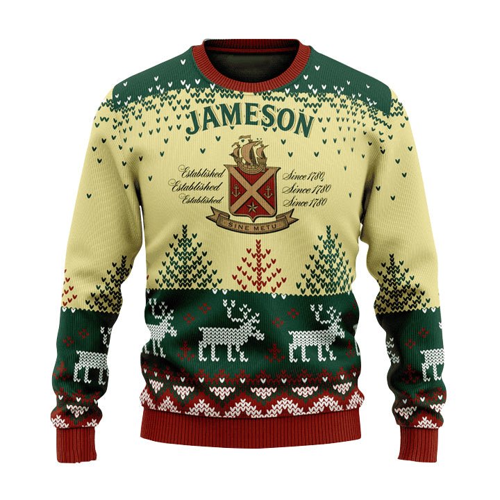 Personalized Jameson Reindeer Christmas Ugly Sweater - WeCustomit