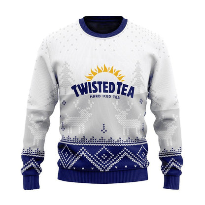 Personalized Twisted Tea Winter Reindeer Ugly Sweater - WeCustomit
