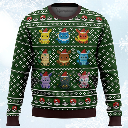 Pokemon Eevee Eeveelutions Ugly Christmas Sweater For Men & Women Christmas Gift Sweater BH008 - WeCustomit