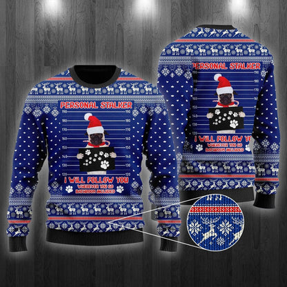 Dog As Santa Claus Personal Stalker Ugly Christmas Sweater For Men & Women Christmas Gift Sweater US2029 - WeCustomit