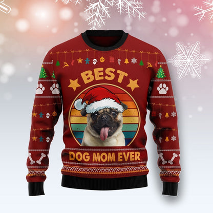 Best Dog Mom Ever Ugly Christmas Sweater For Men & Women Christmas Gift Sweater US2906 - WeCustomit