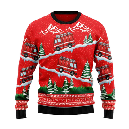 Red Firefighter Ugly Christmas Sweater For Men & Women Christmas Gift Sweater US1259 - WeCustomit