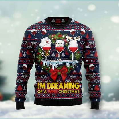 Red Wine Ugly Christmas Sweater For Men & Women Christmas Gift Sweater US1611 - WeCustomit