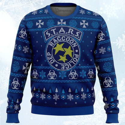 STARS Racoon City Police Resident Evil Ugly Christmas Sweater For Men & Women Christmas Gift Sweater BH048 - WeCustomit