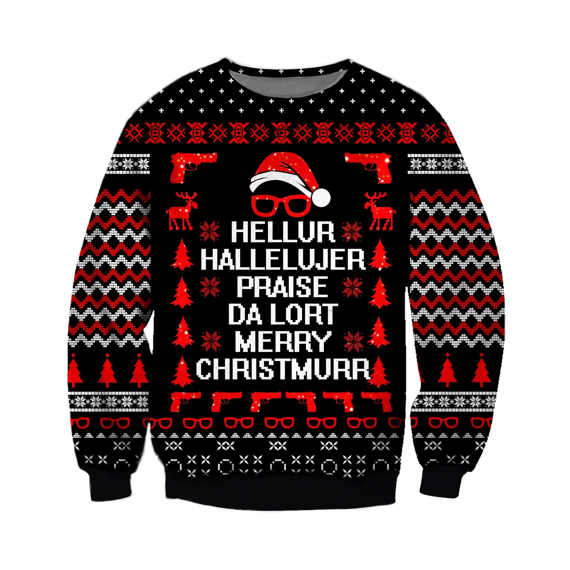 Hellur Hallelvjer Praise Da Lort Merry Christmurr Ugly Christmas Sweater For Men & Women Christmas Gift Sweater CEE010 - WeCustomit