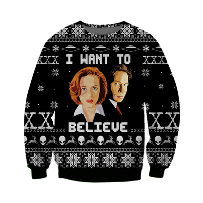 I Want To Believe Ugly Christmas Sweater For Men & Women Christmas Gift Sweater CEE024 - WeCustomit