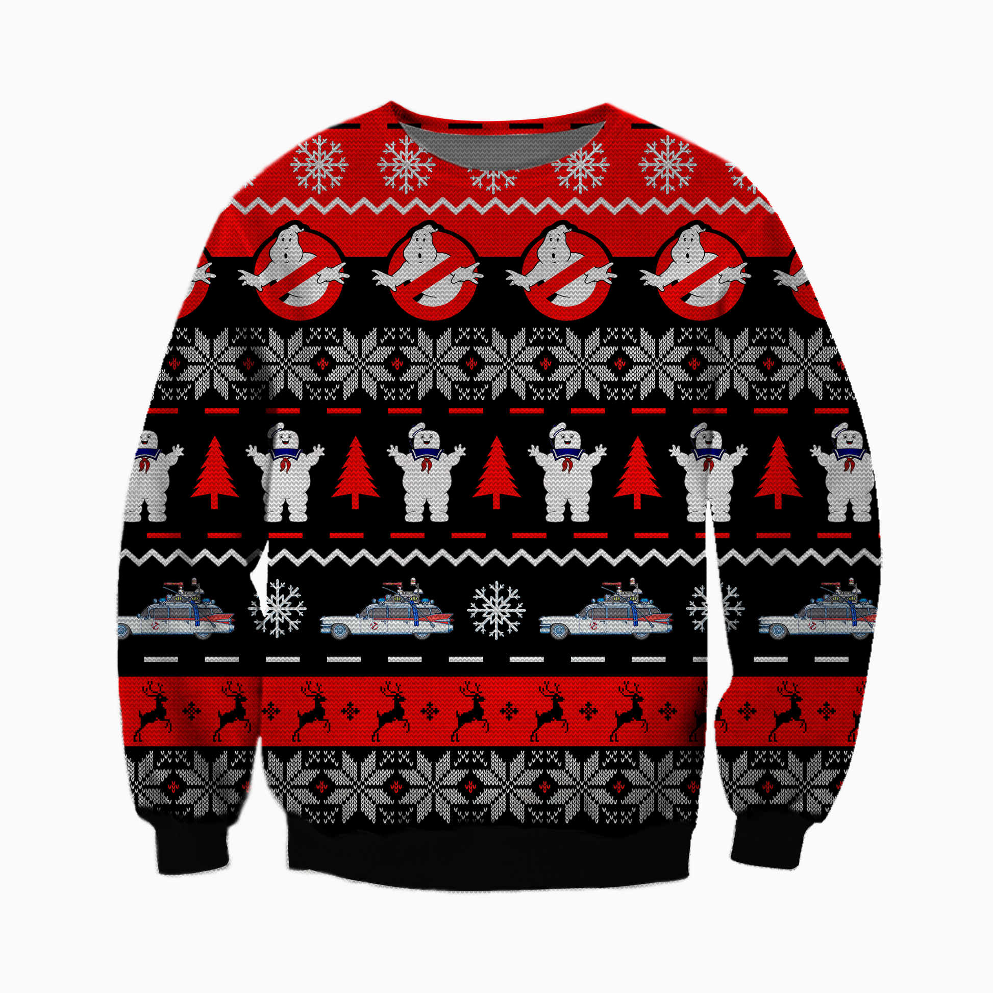 Ghostbusters Black Red Ugly Christmas Sweater For Men & Women Christmas Gift Sweater CEE037 - WeCustomit