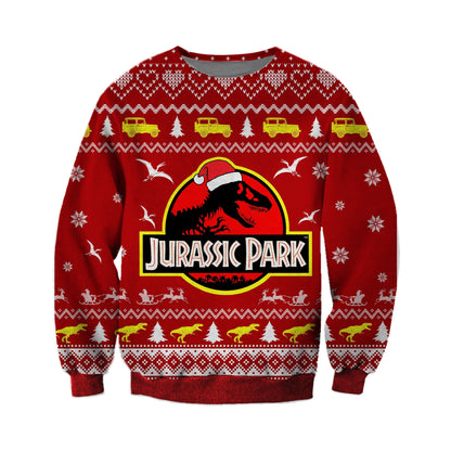 Dinosaur Jurassic Park Ugly Christmas Sweater For Men & Women Christmas Gift Sweater CEE041 - WeCustomit