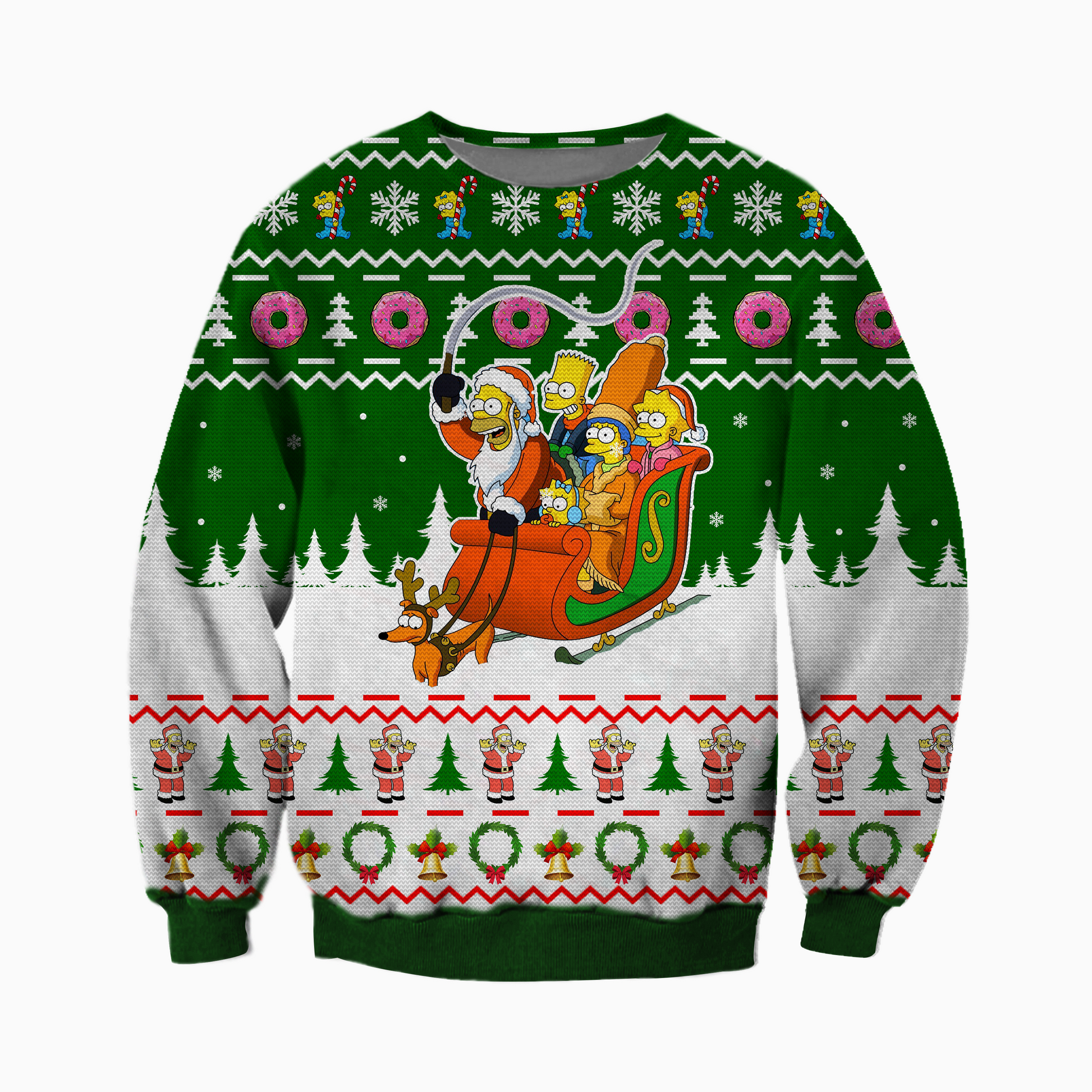 Santa Claus The Simpsons Ugly Christmas Sweater For Men & Women Christmas Gift Sweater CEE043 - WeCustomit