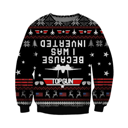 Inverted Top Gun Ugly Christmas Sweater For Men & Women Christmas Gift Sweater DI117 - WeCustomit