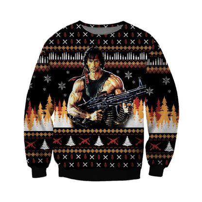 Rambo Ugly Christmas Sweater For Men & Women Christmas Gift Sweater CEE096 - WeCustomit
