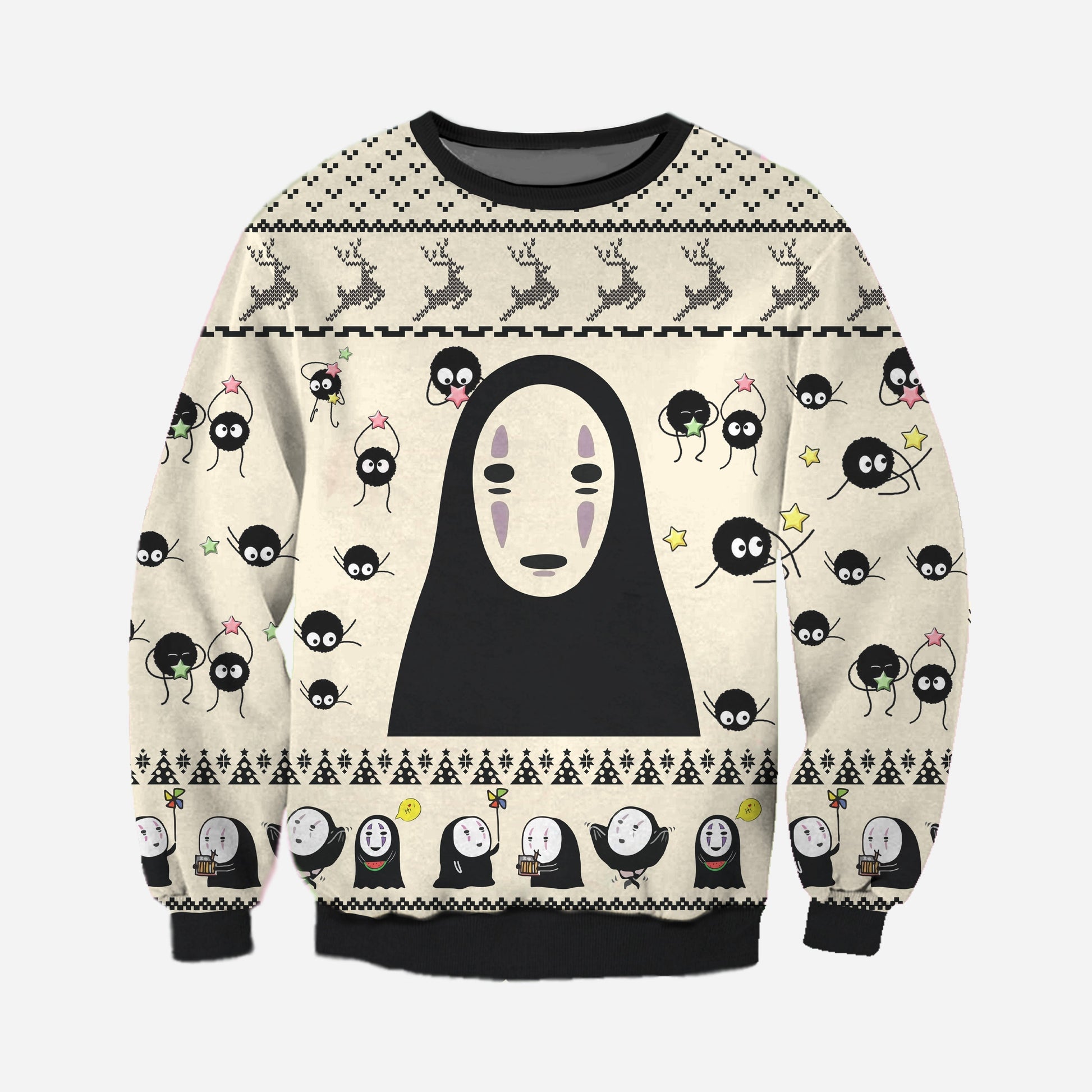 No- Face Spirited Away Ugly Christmas Sweater For Men & Women Christmas Gift Sweater CEE099 - WeCustomit